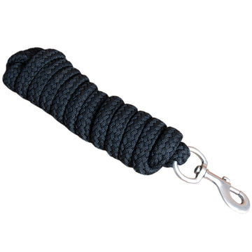 Hilason Horse Riding Poly Lead Rope W/ Trigger Snap Black 1/4" X 9 Ft.